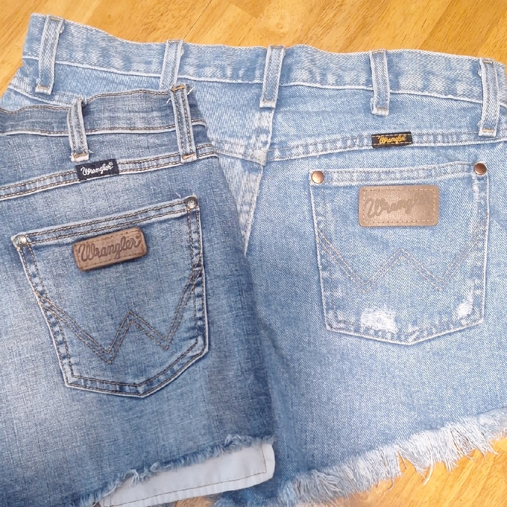 2 Pairs Of Wrangler Light Blue Denim Shorts